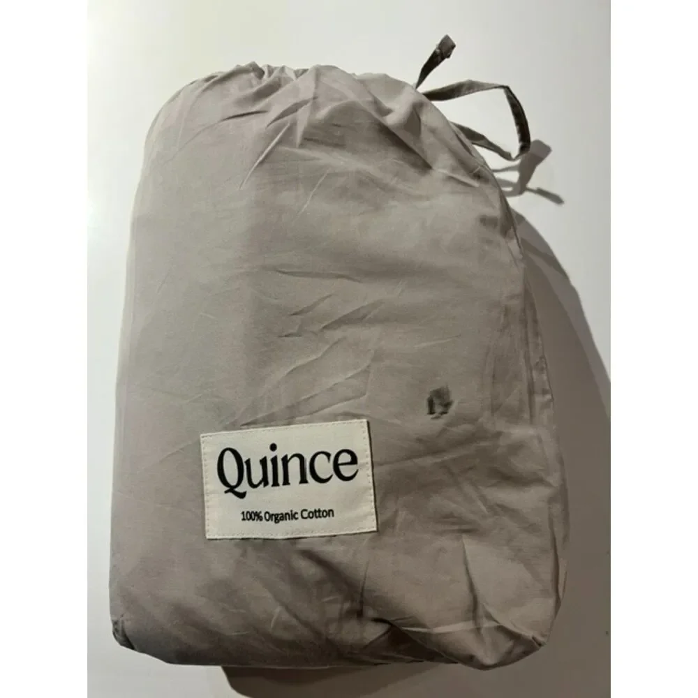 Quince Organic Crisp Percale Fitted Sheet Set Queen Dove